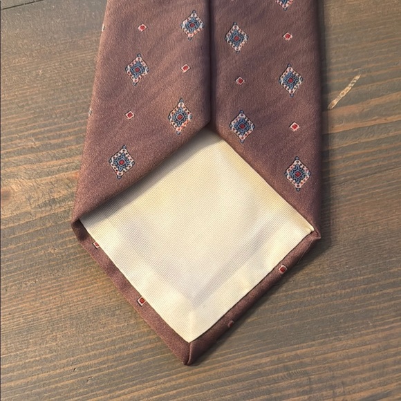 Vintage Oscar de la Renta Elegant Brown Patterned Men's Tie - Picture 3 of 5